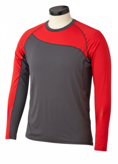 Hockey T-shirt BAUER S19 BAUER PRO LS BL TOP YTH-DGY/RED