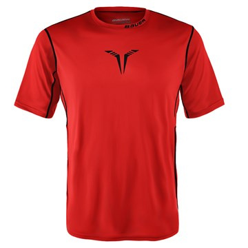 Hockey T-shirt BAUER CORE SS HYBRID S-17 YTH-RED