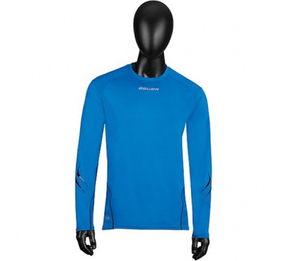 Hockey T-shirt BAUER LE Premium LS Grip Crew Sr - BLU